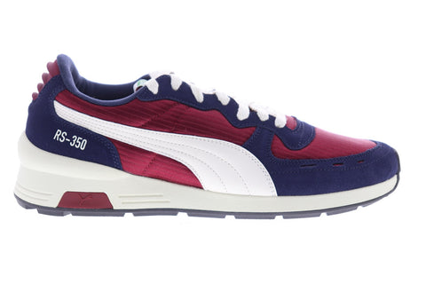 Puma Rs-350 Og Mens Red Blue Textile Low Top Lace Up Sneakers Shoes