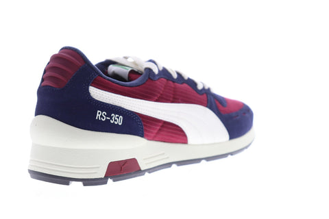 Puma Rs-350 Og Mens Red Blue Textile Low Top Lace Up Sneakers Shoes