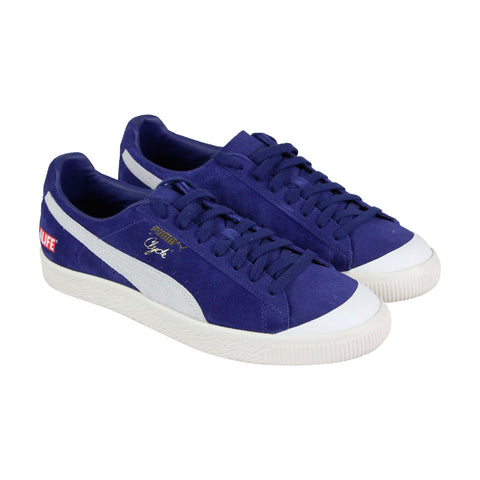 Puma Clyde Rt Alife 36592402 Mens Blue Suede Casual Low Top Sneakers Shoes