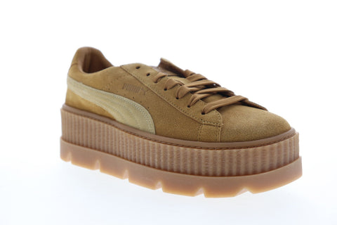 Puma Cleated Creeper Suede 36626802 Womens Brown Suede Low Top Sneaker Shoes