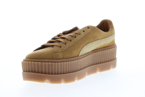 Puma Cleated Creeper Suede 36626802 Womens Brown Suede Low Top Sneaker Shoes