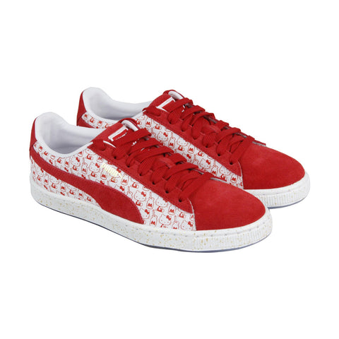 Puma Suede Classic X Hello Kitty 36630601 Womens Red Lace Up Sneakers Shoes