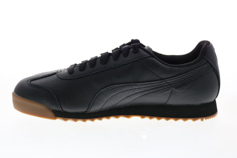 Puma Roma Classic Gum 36640802 Mens Black Leather Lifestyle Sneakers Shoes