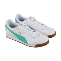 Puma Roma Classic Gum 36640804 Mens White Leather Casual Low Top Sneakers Shoes