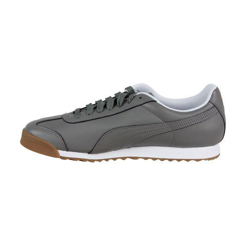Puma Roma Classic Gum 36640808 Mens Gray Leather Lace Up Low Top Sneakers Shoes