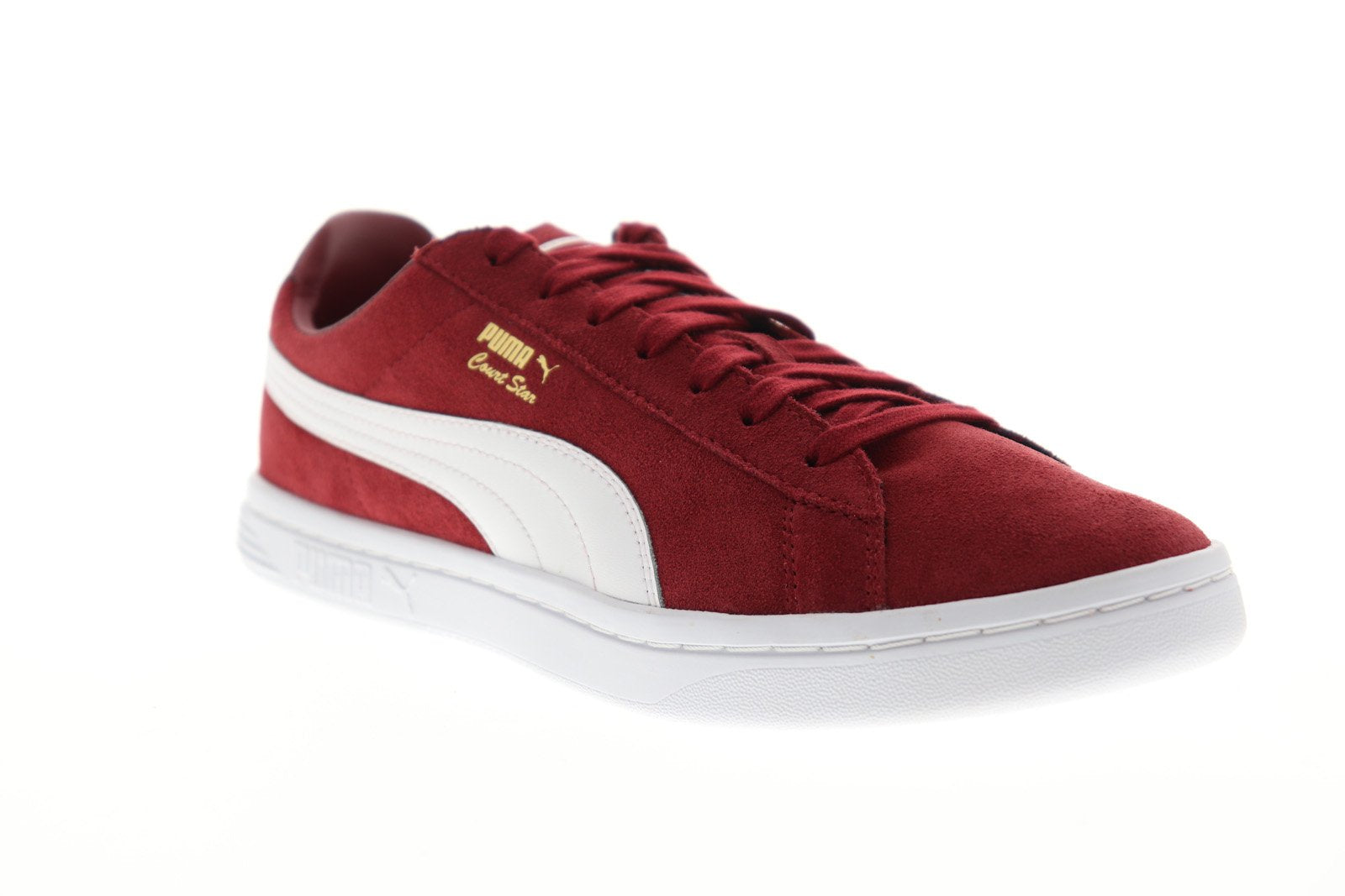 Puma Court FS 36657402 Mens Red Suede Top Lifestyle Sneakers - Ruze Shoes