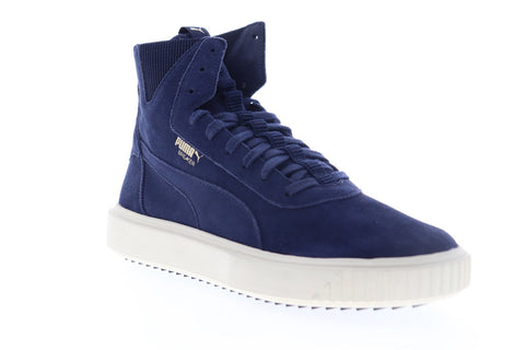 Puma Breaker Hi 36659903 Mens Blue Suede Lace Up High Top Sneakers Shoes