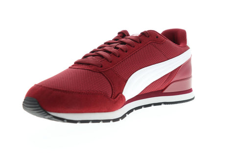 Puma ST Runner V2 Mesh 36681107 Mens Red Mesh Low Top Lace Up Sneakers Shoes