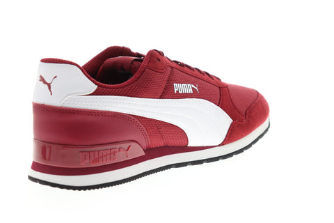 Puma ST Runner V2 Mesh 36681107 Mens Red Mesh Low Top Lace Up Sneakers Shoes