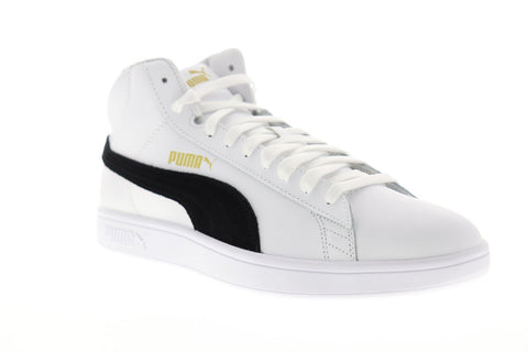 Puma Smash V2 Mid L 36692405 Mens White Leather Low Top Sneakers Shoes