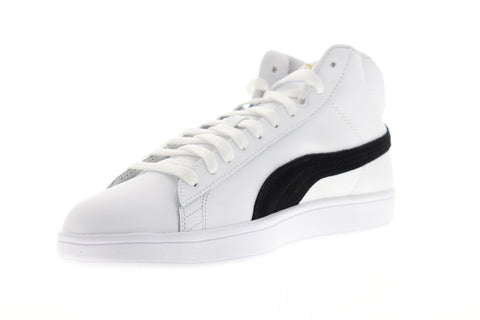 Puma Smash V2 Mid L 36692405 Mens White Leather Low Top Sneakers Shoes