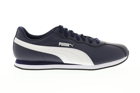 Puma Turin II 36696205 Mens Blue Leather Casual Lace Up Lifestyle Sneakers Shoes