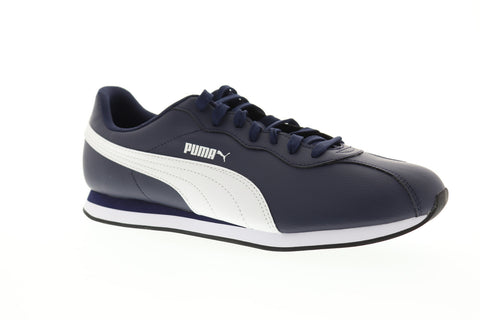 Puma Turin II 36696205 Mens Blue Leather Casual Lace Up Lifestyle Sneakers Shoes