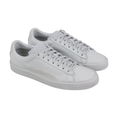 Puma Basket Han 36718502 Mens White Leather Casual Low Top Sneakers Shoes