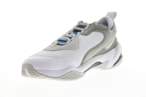 Puma Thunder Spectra Mens White Leather & Mesh Low Top Sneakers Shoes