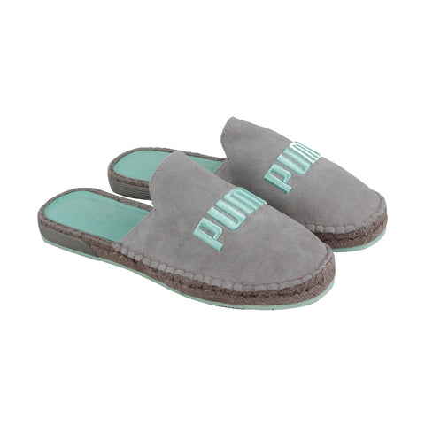 Puma Fenty Espandrille 36768502 Womens Gray Suede Slip On Mule Flats Shoes