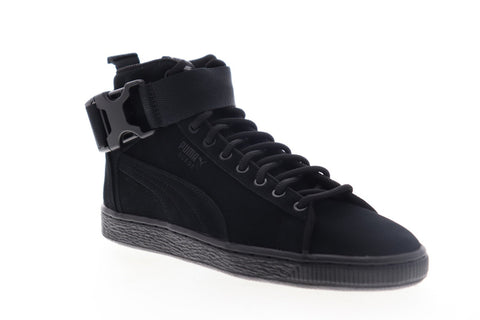 Puma Suede Classic Mid Buckle 36771201 Mens Black Suede Lace Up Low Top Sneakers Shoes