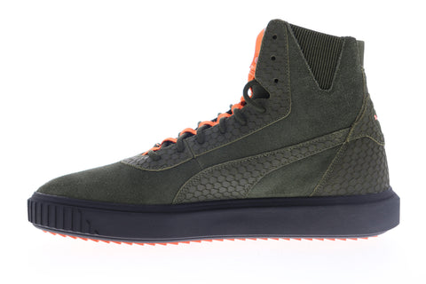 Puma Breaker Hi FOF 36771401 Mens Green Suede High Top Lifestyle Sneakers Shoes