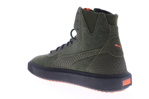 Puma Breaker Hi FOF 36771401 Mens Green Suede High Top Lifestyle Sneakers Shoes