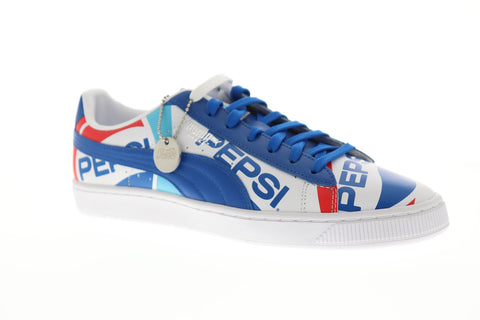 Puma Basket X Pepsi Mens Blue Synthetic Low Top Lace Up Sneakers Shoes