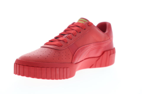 Puma Cali 36915520 Womens Red Leather Lace Up Lifestyle Sneakers Shoes