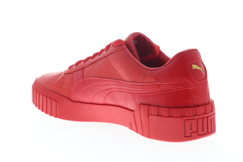 Puma Cali 36915520 Womens Red Leather Lace Up Lifestyle Sneakers Shoes