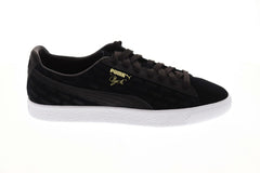 Puma Clyde Embossed Mens Black Suede Low Top Lace Up Sneakers Shoes