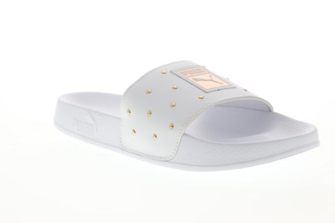 Puma Leadcat Studs 36940502 Womens White Sandals Slip On Slides Shoes