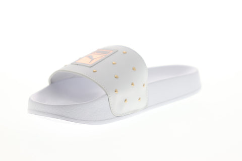 Puma Leadcat Studs 36940502 Womens White Sandals Slip On Slides Shoes