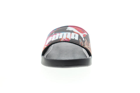 Puma Popcat Flower Power 36942301 Womens Black Sandals Slip On Slides Shoes
