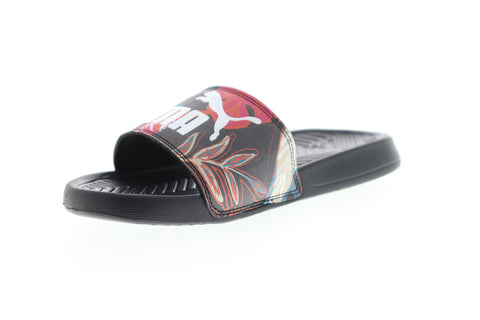 Puma Popcat Flower Power 36942301 Womens Black Sandals Slip On Slides Shoes