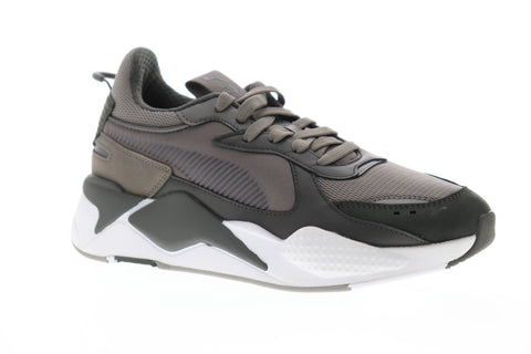 Puma Rs-X Trophy Mens Gray Leather & Mesh Low Top Lace Up Sneakers Shoes