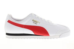 Puma Roma Basic + 36957111 Mens White Leather Lace Up Low Top Sneakers Shoes