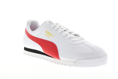 Puma Roma Basic + 36957111 Mens White Leather Lace Up Low Top Sneakers Shoes