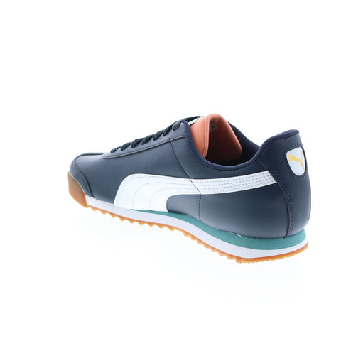 Puma Roma Basic + 36957137 Mens Blue Leather Lifestyle Sneakers Shoes