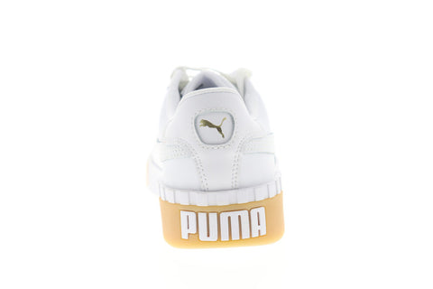 Puma Cali Exotic 36965301 Womens White Nubuck Lace Up Sneakers Shoes