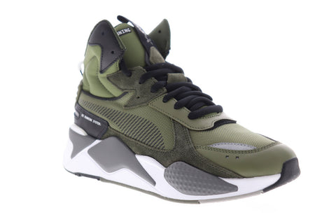 Puma Rs-X Midtop Utility 36982101 Mens Green Canvas High Top Sneakers Shoes