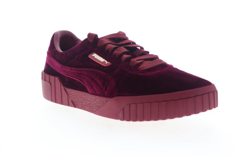 Puma Cali Canvas 36988701 Womens Red Canvas Lace Up Sneakers Shoes