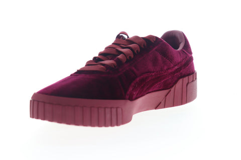 Puma Cali Canvas 36988701 Womens Red Canvas Lace Up Sneakers Shoes