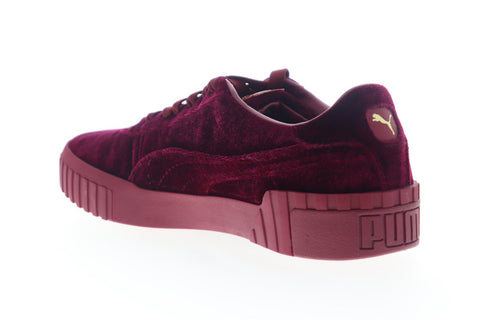 Puma Cali Canvas 36988701 Womens Red Canvas Lace Up Sneakers Shoes