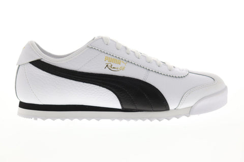Puma Roma 68 Vintage Mens White Leather Low Top Lace Up Sneakers Shoes