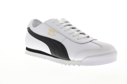 Puma Roma 68 Vintage Mens White Leather Low Top Lace Up Sneakers Shoes
