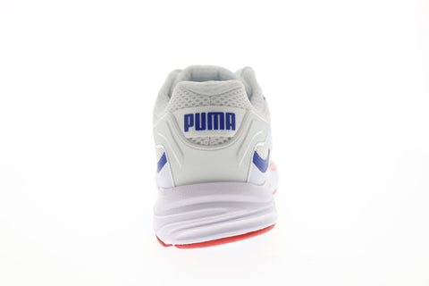 Puma Axis Plus 90S Mens White Mesh Athletic Lace Up Running Shoes