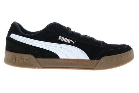 Puma Caracal SD 37030405 Mens Black Suede Low Top Lace Up Sneakers Shoes