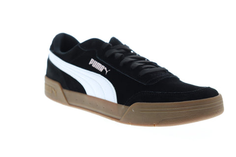 Puma Caracal SD 37030405 Mens Black Suede Low Top Lace Up Sneakers Shoes