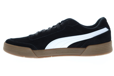 Puma Caracal SD 37030405 Mens Black Suede Low Top Lace Up Sneakers Shoes