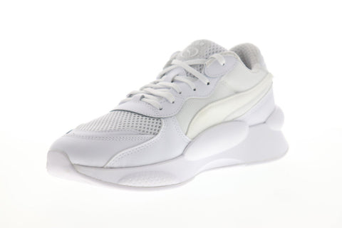 Puma RS 9.8 Core 37036801 Mens White Mesh Canvas Lace Up Low Top Sneakers Shoes