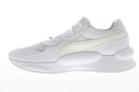 Puma RS 9.8 Core 37036801 Mens White Mesh Canvas Lace Up Low Top Sneakers Shoes