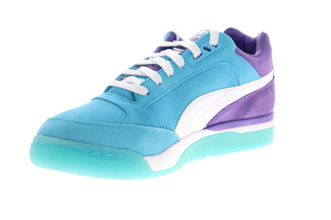 Puma Palace Guard Queen City 37041101 Mens Blue Suede Athletic Basketball Shoes