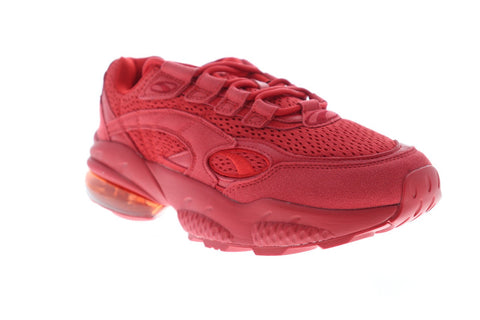 Puma Cell Venom Red Mens Red Suede & Mesh Low Top Sneakers Shoes